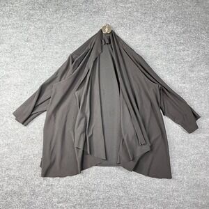 R&M Collection Cardigan Women's Gray Stretch Classic Duster Open Sweater - Large